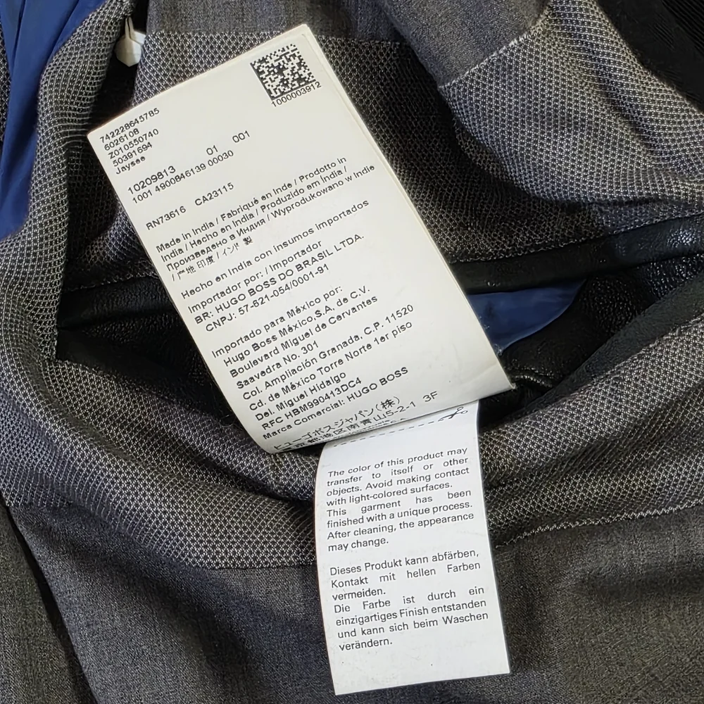 HUGO BOSS BLACK LEATHER BIKER JACKET XL 52